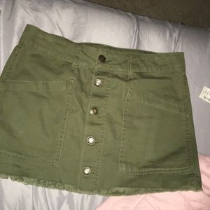 Army Green Denim Skirt
